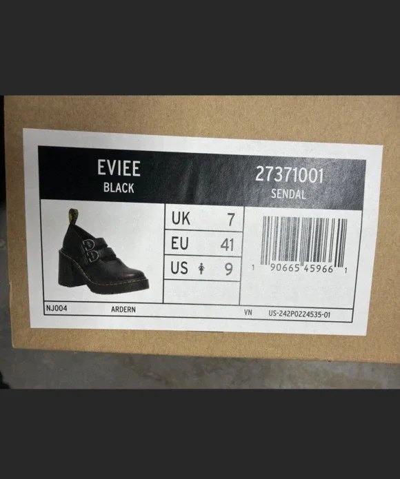 Dr. Martens Eviee Platform Leather Heeled Shoes NEW IN BOX 41 Size 9 Black - Picture 6 of 15